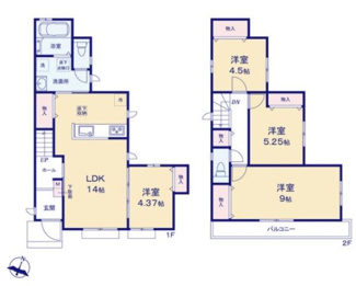 【間取り】 | 国立市谷保7丁目　全１７棟　J号棟　仲介手数料無料 | ４LDK

