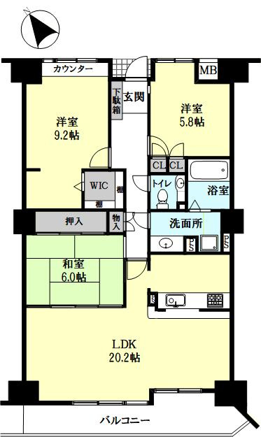 ネクステージ西神中央　B棟の間取り