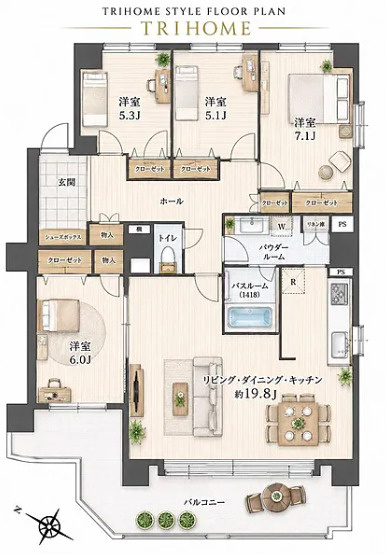 ライオンズマンション福住の間取り
