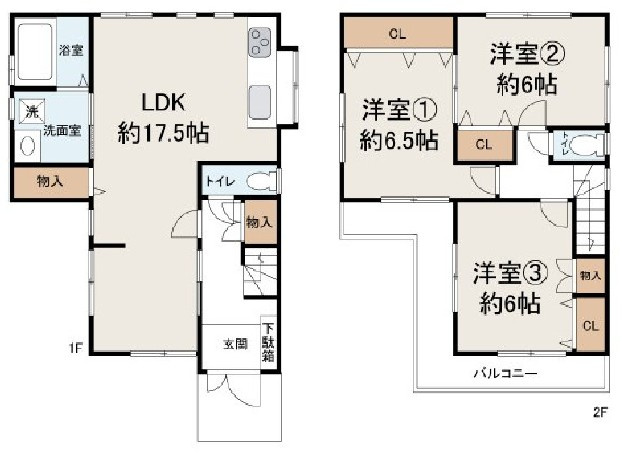 堺市西区鳳西町　中古戸建の間取り