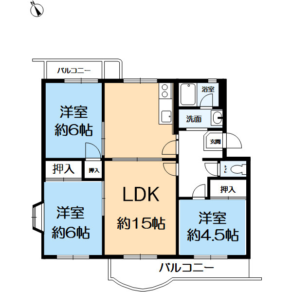 名谷13団地45号棟の間取り
