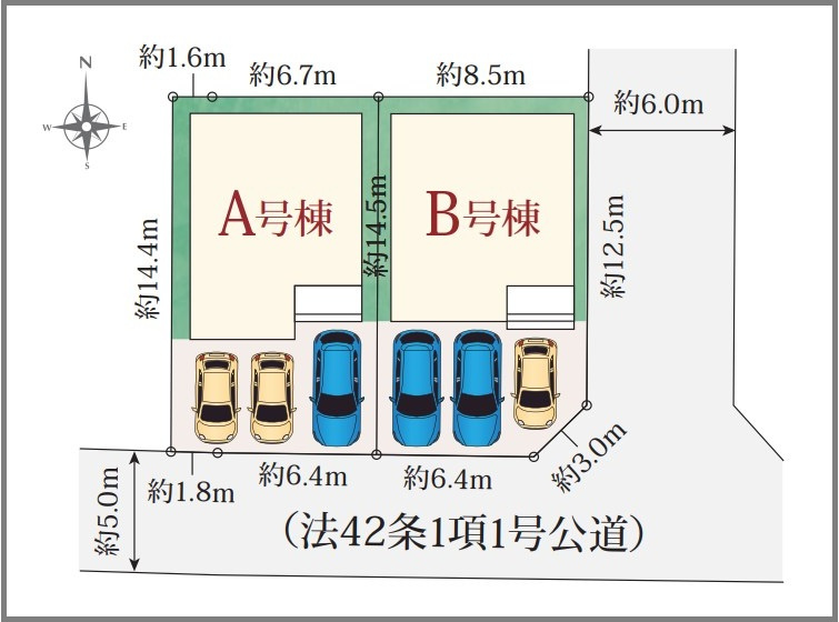 焼津市東小川８丁目　新築戸建の区画図