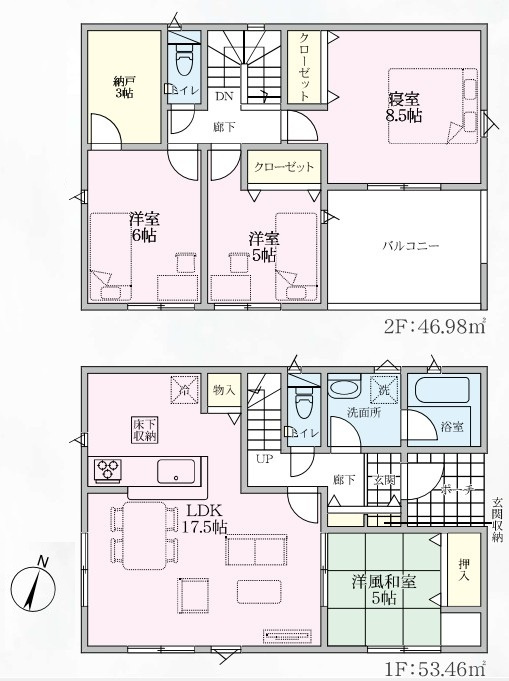 Cradle garden　上里町神保原第6の間取り|図面と現況が異なる場合、現況を優先とします。