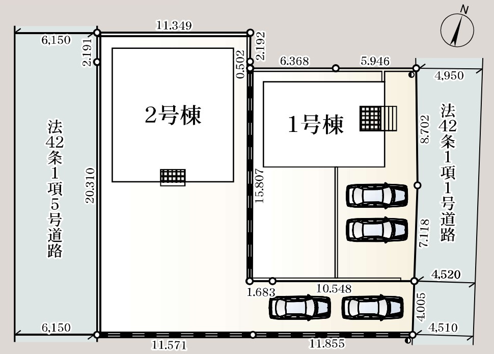 Cradle garden　上里町神保原第6の区画図|図面と現況が異なる場合、現況を優先とします。【1号棟】