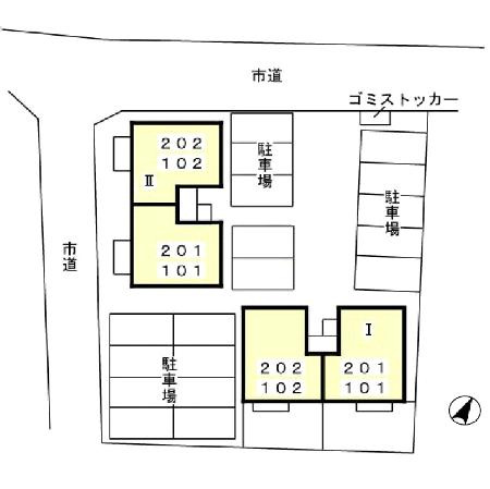 パルモア Ⅰ・Ⅱの区画図