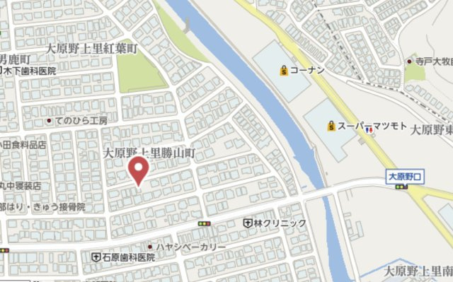 京都市西京区大原野上里勝山町　中古戸建の地図