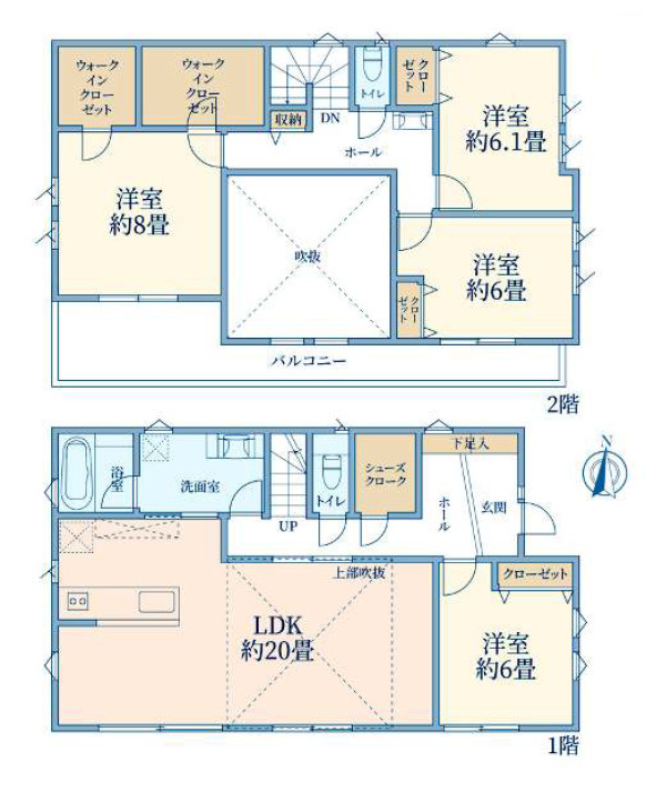 練馬区南大泉4丁目　土地52坪超×建築条件なし　限定1区画の参考プラン|4LDK+SIC+2WIC