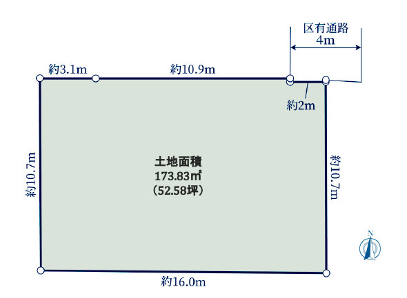 練馬区南大泉4丁目　土地52坪超×建築条件なし　限定1区画の土地図