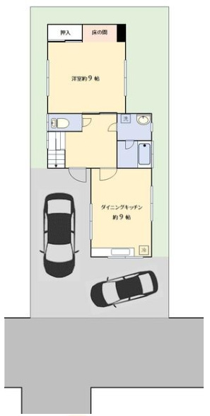 長生郡白子町関　中古戸建の区画図|内外装リフォーム済み令和8年5月 駐車2台（車種制限あり）洋室9帖２部屋　閑静な立地
