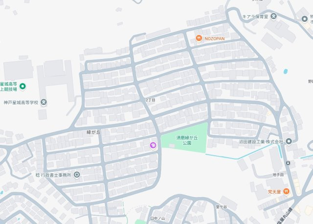 神戸市須磨区緑が丘　新築一戸建ての地図