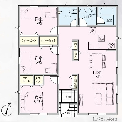 Cradle garden　上里町神保原第6の間取り|図面と現況が異なる場合、現況を優先とします。