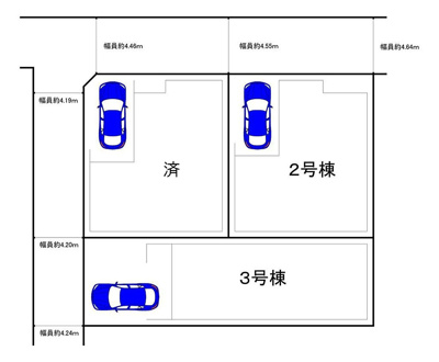 【区画図】 | 照ヶ丘矢田３丁目　新築分譲住宅　全３区画