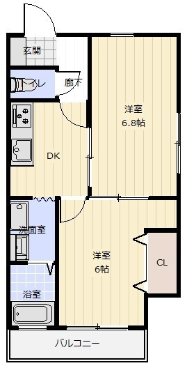 六甲ハイツの間取り