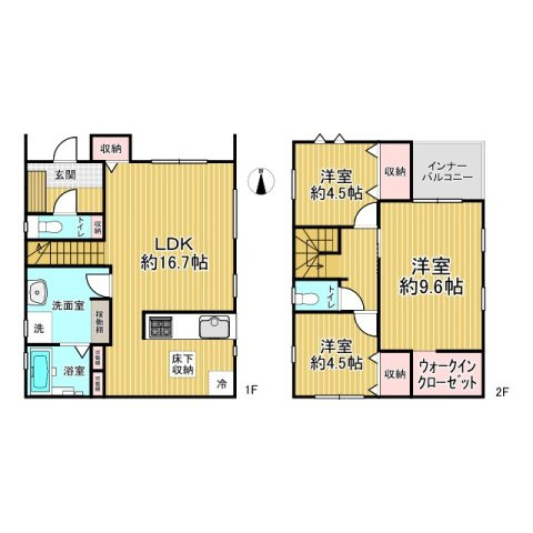 南風原町本部第2　1号棟の間取り