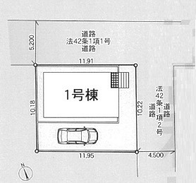 小田原市東町第13　新築戸建　全1棟1号棟の区画図