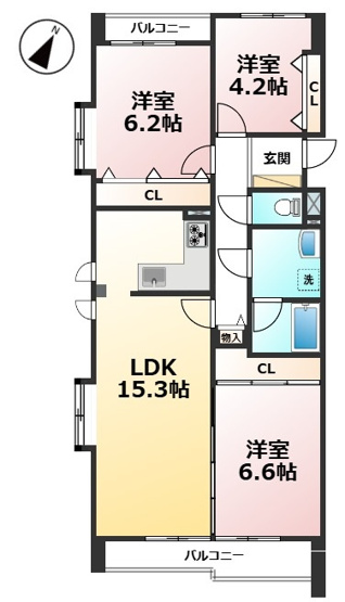 【間取り】 | ラフィーネ春日原