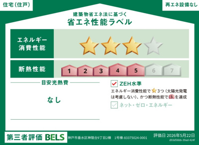 【省エネ性能ラベル】 | 神陵台９丁目　新築戸建　２区画