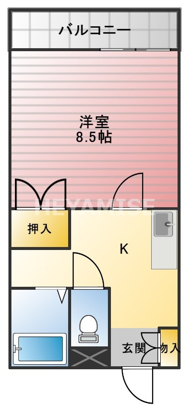 ハイツニュータウンBの間取り
