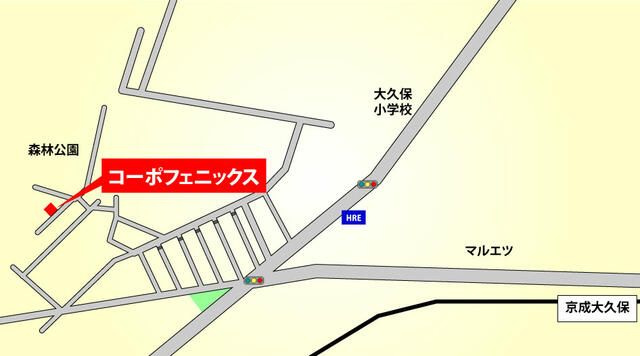 コーポフェニックスの地図