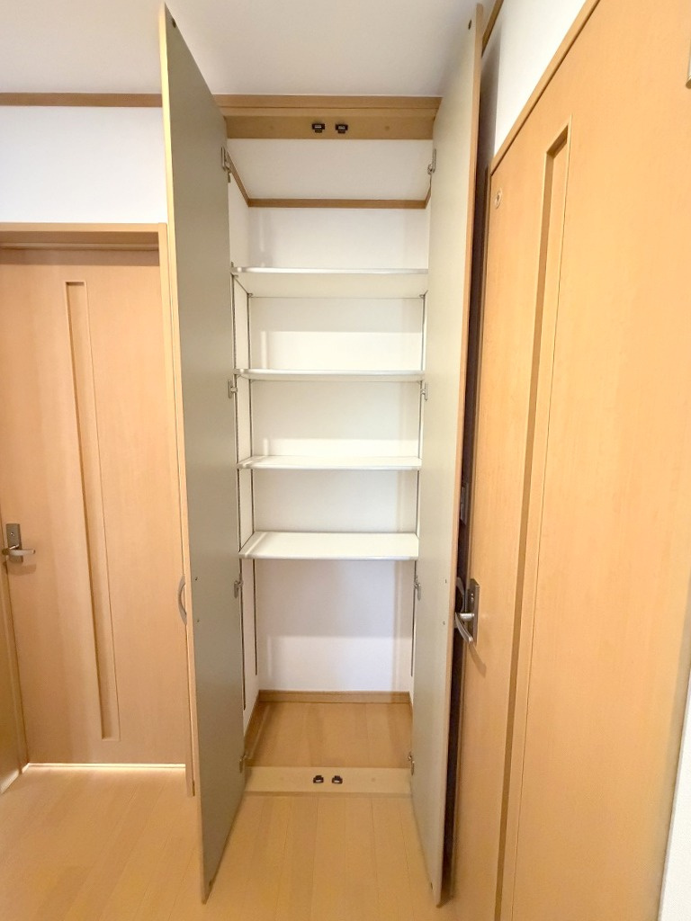 三郷市彦成1丁目　中古戸建の収納|ストック品の収納にも便利な玄関ホールに収納を完備