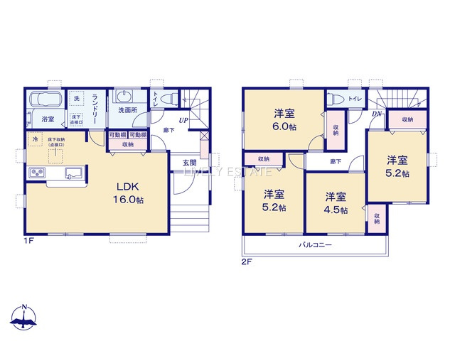 草加市青柳6丁目 新築分譲住宅の間取り