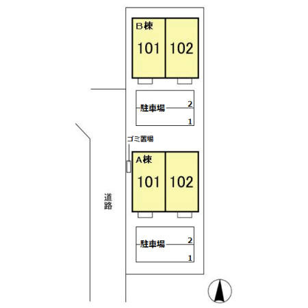 コリーヌ　A棟の区画図