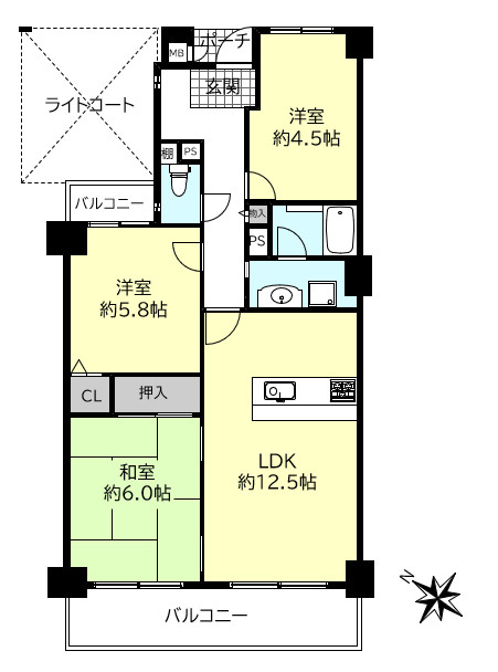 パームスクエアジェームス山の間取り