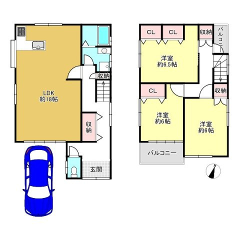 伊丹市荻野4丁目一戸建の間取り