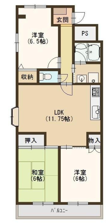 ハイマート弥刀弐番館の間取り