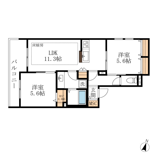 TRISQUARE北糀谷の間取り