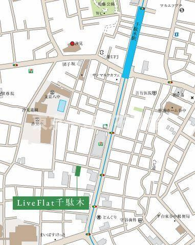 ＬｉｖｅＦｌａｔ千駄木の地図
