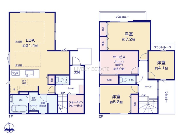 草加市吉町2丁目 新築分譲住宅 全5棟 6号棟の間取り