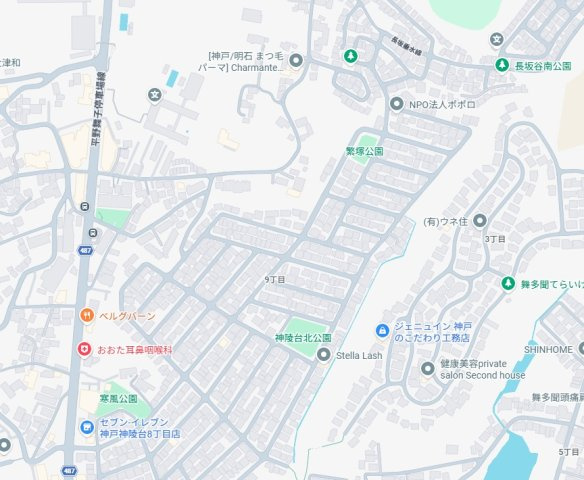 神戸市垂水区神陵台　新築一戸建ての地図