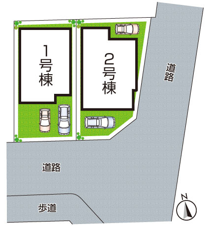 神戸市垂水区神陵台　新築一戸建ての区画図|全2区画