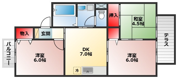 【間取り】 | サングレース A棟