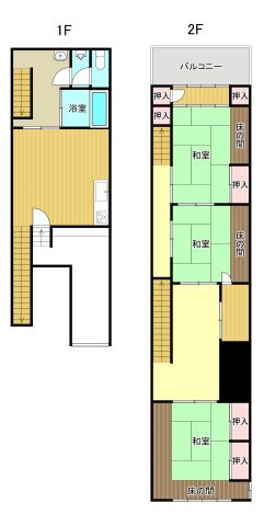 黒木綾戸貸家の間取り
