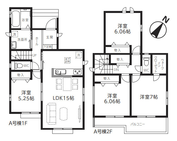 新築／ふじみ野市大井中央　第3期の間取り|2階建て4LDK
