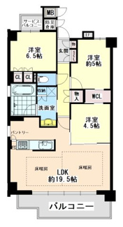 【間取り】 | シーンズ高槻 | 3LDK築2年の築浅マンションです。2路線2駅利用可能なため便利な立地です。モノトーンでスタイリッシュな外観でおしゃれなマンションです♪エネファームやミストサウナ、防災備蓄倉庫が設置されています！