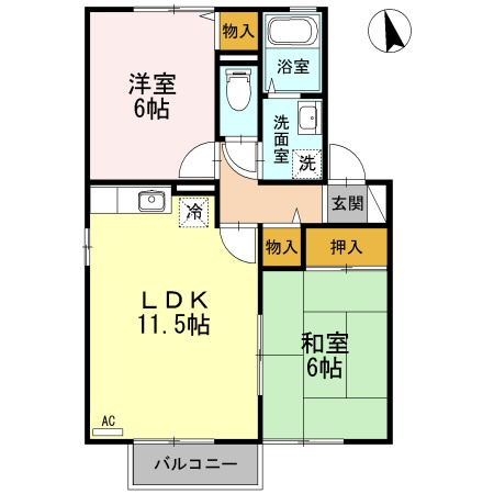 セジュール渡邊　C棟の間取り