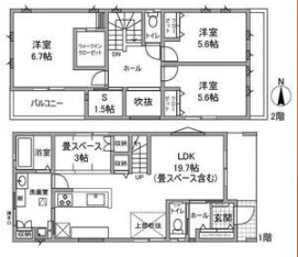 富雄元町１丁目戸建の間取り