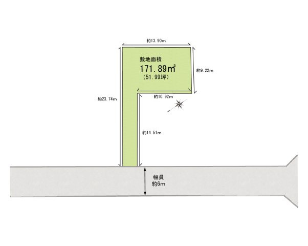泉佐野市日根野　建築条件なし土地の区画図