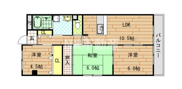 【間取り】 | サンジョイ（新石切賃貸） | 間取りです