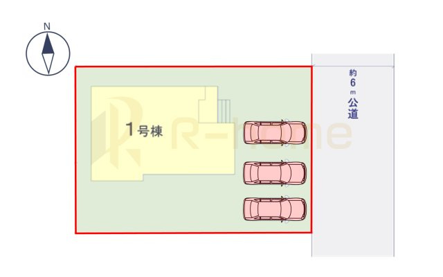 龍ケ崎市松葉5期　新築戸建て　1号棟の区画図|大きなお買い物だからこそ、メリット・デメリットを伝えさせて頂きます。
R-homeにお任せください♪