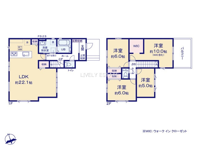越谷市大字大泊 新築分譲住宅 の間取り
