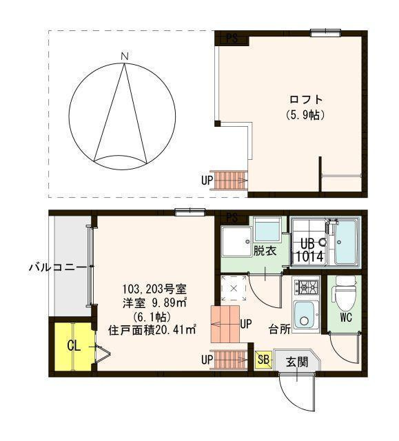 豊中市岡町北３丁目のアパートの間取り