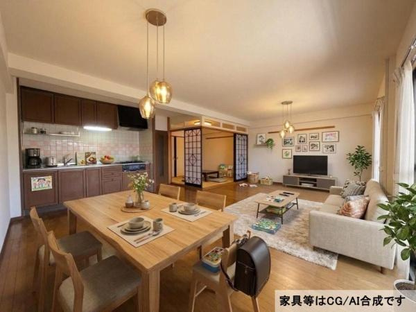 マンション猪野ハイツの居間・リビング|広々としたリビングが特徴で開放感のある空間です。
大きな窓から光が差し込み明るい室内が魅力です。