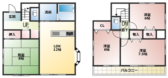 【間取り】 | 飯能市笠縫　トイレ二ケ所　4LDK
