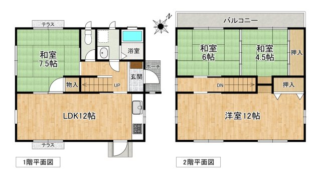 神戸市北区京地2丁目戸建の間取り