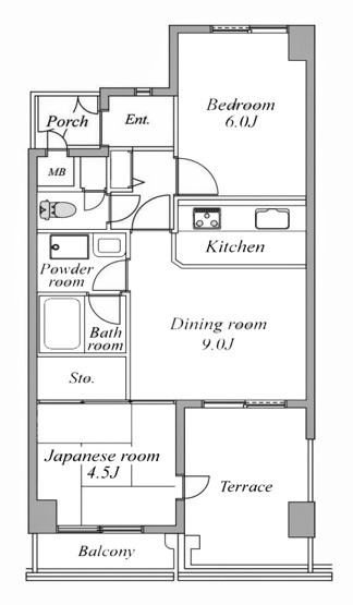 【間取り】 | パークテラス西京極 | 専有面積45.98㎡