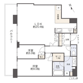 【間取り】 | ザ・パークハウス中之島タワー | 【間取り】高層階北西向き！淀川花火大会鑑賞可能！